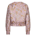 Achterkant roze jacquard bomberjack Jules – elastische zoom en lange mouwen | Jo&Co Club
