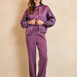 Lofty Manner Jacket Oree | Purple in pruimpaars, wide leg