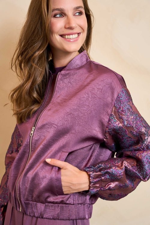 Lofty Manner Jacket Oree | Purple in glanzend gemêleerd paars, bomberjack