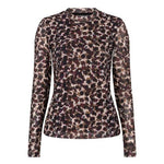 Mesh top met print Lofty Manner Iniko – lange mouwen en abstracte print, voorkant | Jo&Co Club