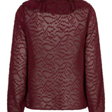 Productfoto achterkant blouse Lofty Manner Kio in burgundy | Jo&Co Club