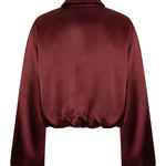 Productfoto achterkant bomberjack Lofty Manner Kairi in burgundy | Jo&Co Club