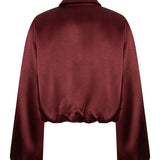 Productfoto achterkant bomberjack Lofty Manner Kairi in burgundy | Jo&Co Club