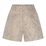Lofty Manner Short Ninou | Silver in Licht champagnebeige, Hoge taille, relaxed fit, wijde pijpen