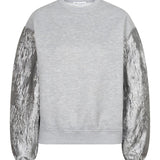 Productfoto sweater met metallic mouwen Lofty Manner Jara, voorkant | Jo&Co Club