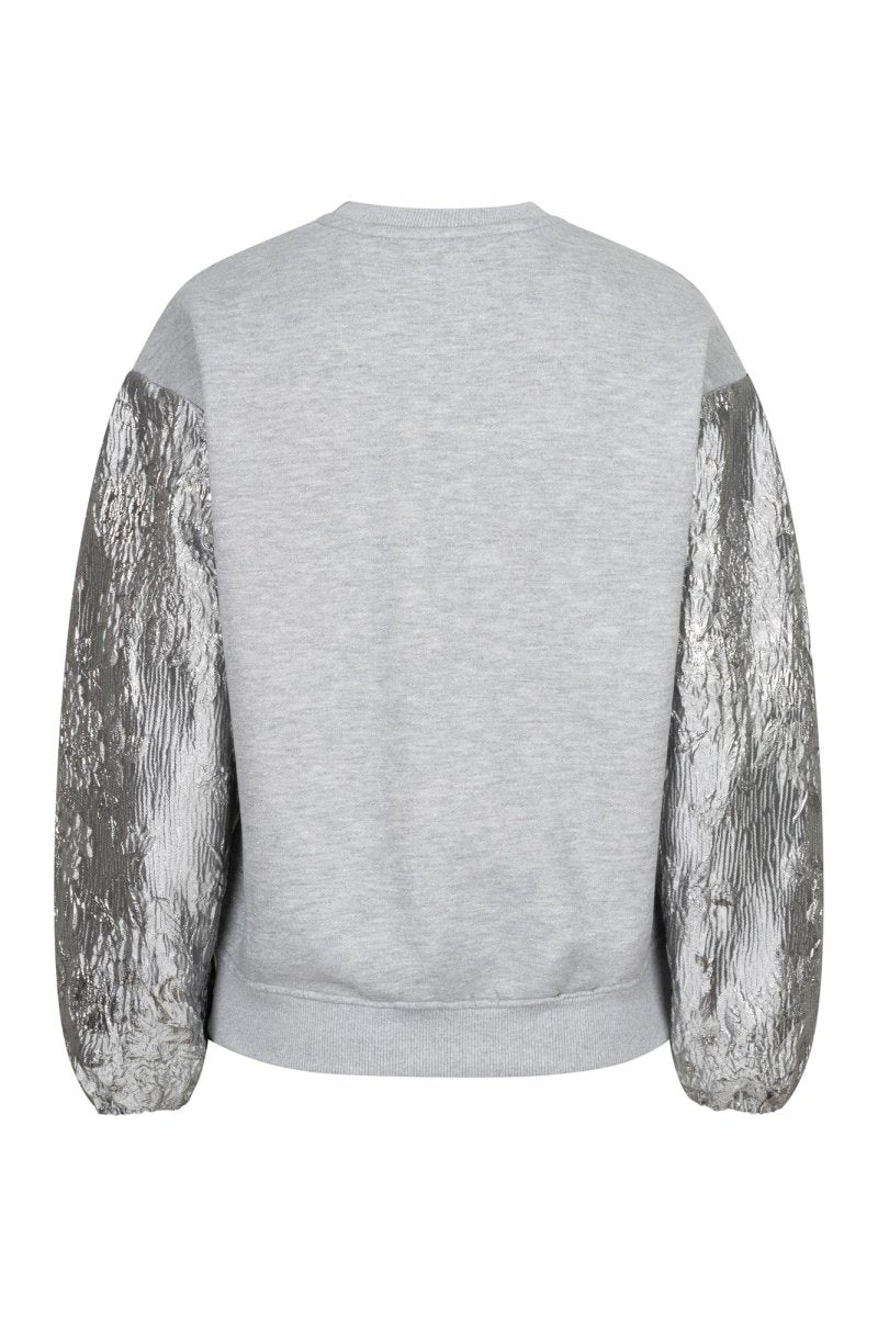 Productfoto achterkant sweater Lofty Manner Jara in light grey melange | Jo&Co Club