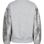 Productfoto achterkant sweater Lofty Manner Jara in light grey melange | Jo&Co Club