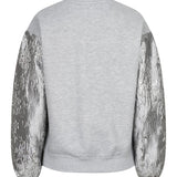Productfoto achterkant sweater Lofty Manner Jara in light grey melange | Jo&Co Club