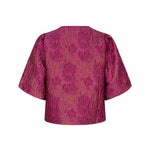 Achterkant van een vrijstaande, cropped top in een fuchsia roze kleur | Lofty Manner Gianna | Jo&Co Club