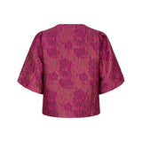 Achterkant van een vrijstaande, cropped top in een fuchsia roze kleur | Lofty Manner Gianna | Jo&Co Club
