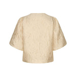 De foto toont de achterkant van een crèmekleurige blouse op een witte achtergrond | Lofty Manner Gianna | Jo&Co Club