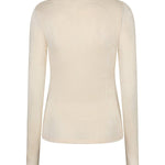 Dit is een productfoto van de achterkant van een aansluitende top | Lofty Manner Ilen - Draped Neck Basic | Jo&Co Club