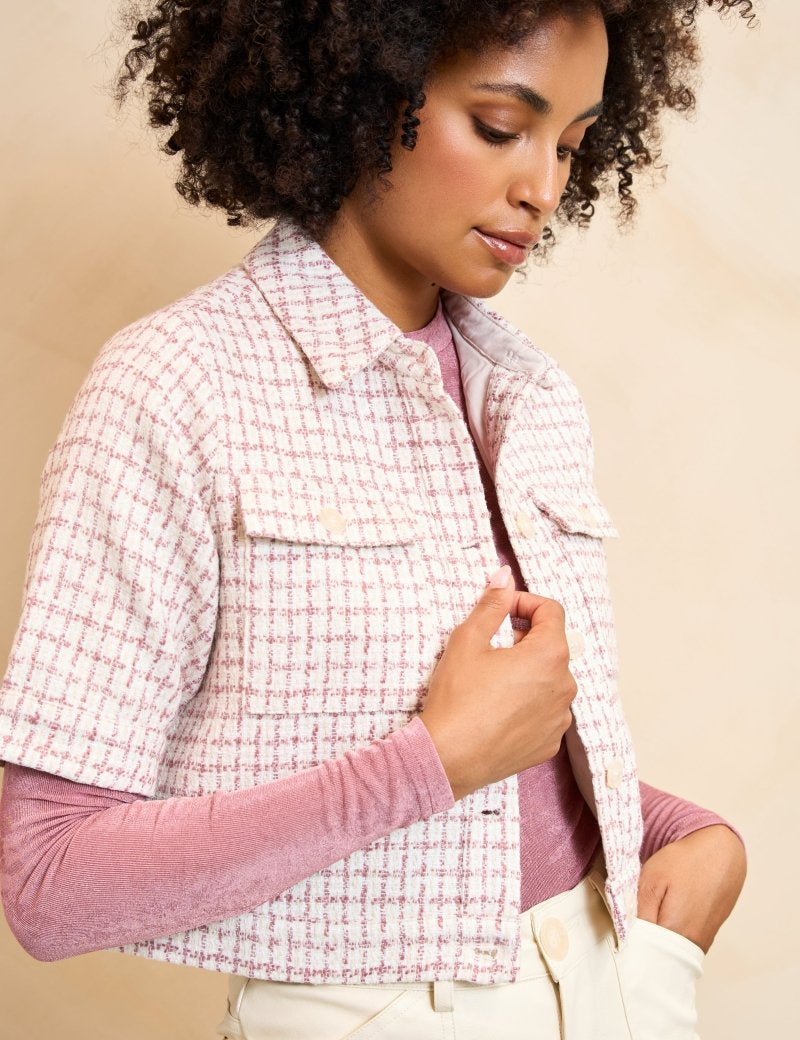 Lofty Manner Top Ines Ecru mauve pink – Tops van Lofty Manner, kleur 34/XS, maat | Jo&Co Club