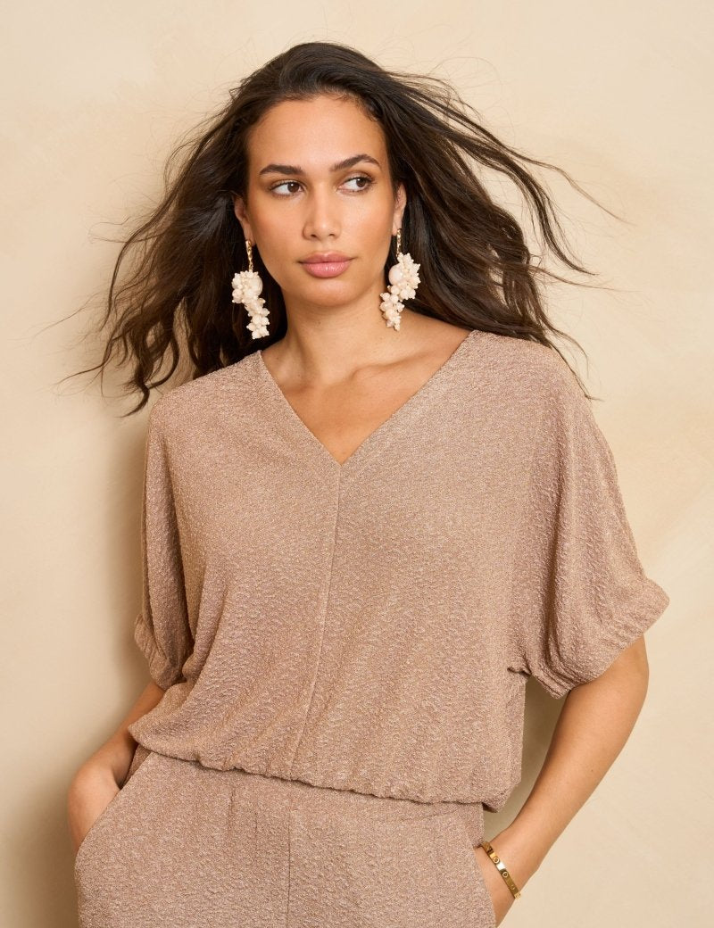 Lofty Manner Top Mellie | Gold – Tops van Lofty Manner, kleur 34/XS, maat | Jo&Co Club