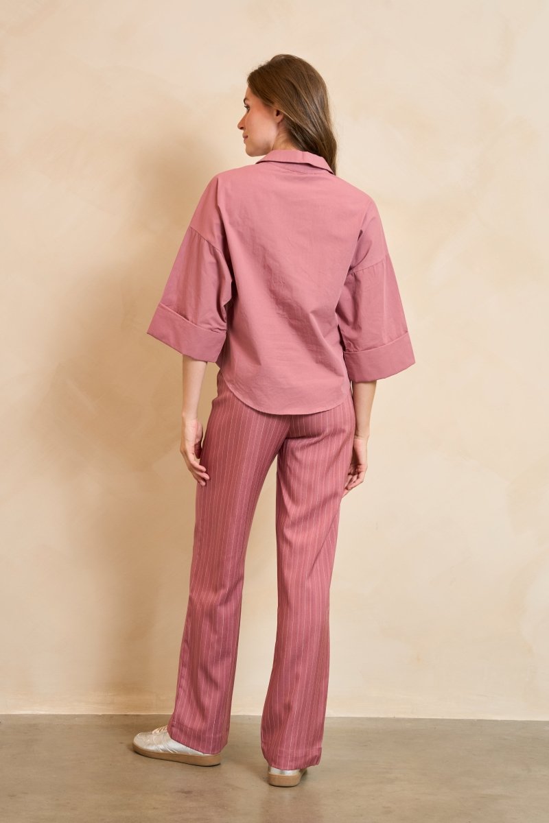 Lofty Manner Trouser Junae | Mauve pink in Gedempt oudroze, oversized