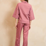 Lofty Manner Trouser Junae | Mauve pink in Gedempt oudroze, oversized