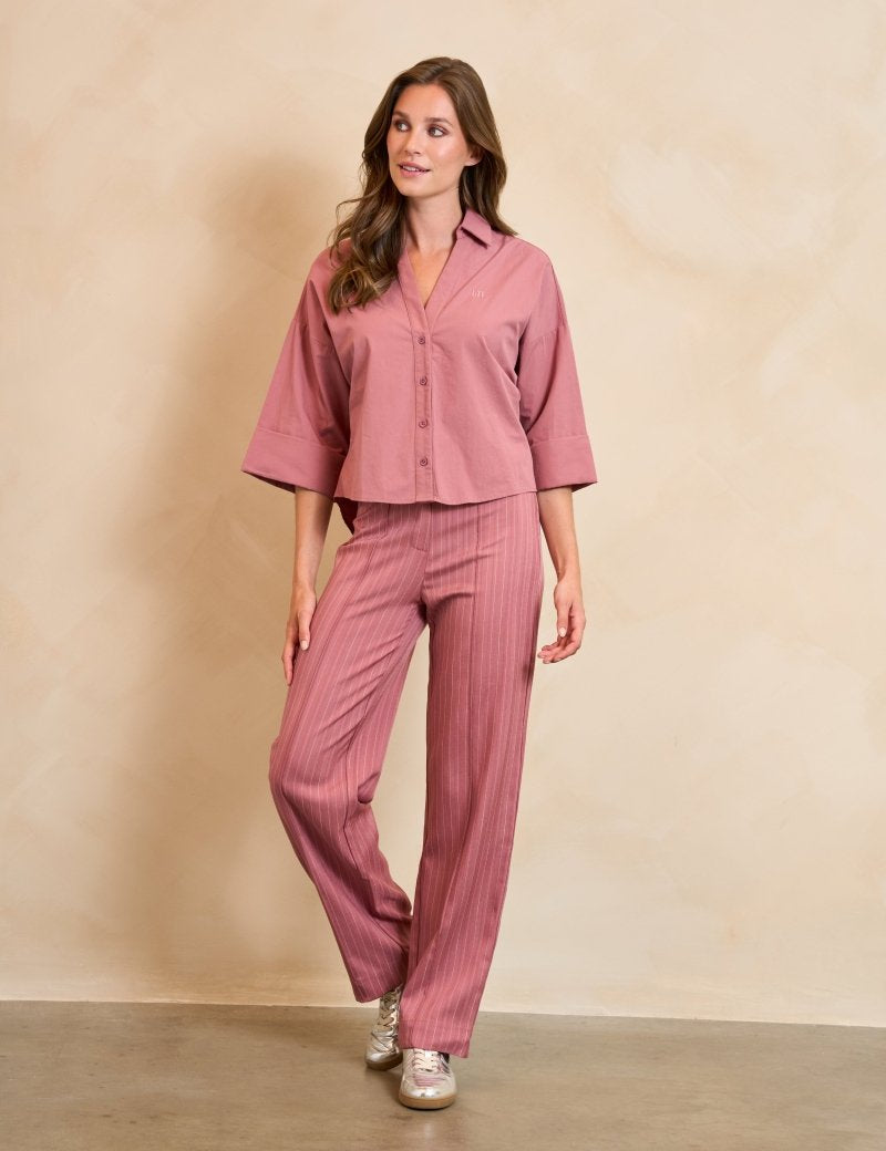Lofty Manner Trouser Junae Mauve pink – Broeken van Lofty Manner, kleur 34/XS, maat | Jo&Co Club