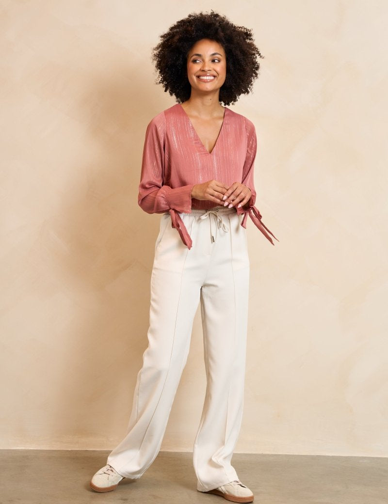 Lofty Manner Trouser Serin Ecru – Broeken van Lofty Manner, kleur 34/XS, maat | Jo&Co Club