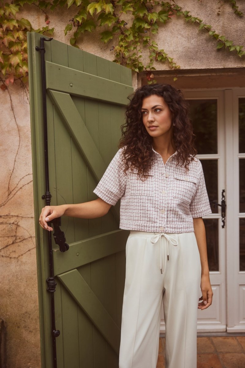 Lofty Manner Trouser Serin | Ecru in Crème, wijde pijpen