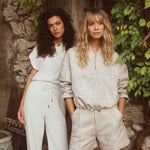 Lofty Manner Trouser Serin | Ecru in Gebroken wit (neigt naar zeer licht, wide leg