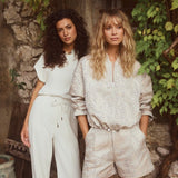 Lofty Manner Trouser Serin | Ecru in Gebroken wit (neigt naar zeer licht, wide leg