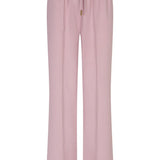 Lofty Manner Broek Solana in oudroze - wide leg pantalon met strikkoord | Jo&Co Club