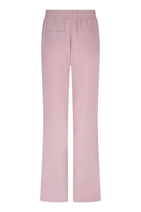 Broek Lofty Manner Trouser Solana in dusty pink - wide leg pantalon met elastische tailleband | Jo&Co Club