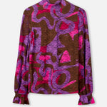 Productfoto kanten coltop met kleurrijke strikprint POM Amsterdam Ruby | Jo&Co Club