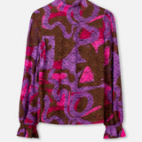 Productfoto kanten coltop met kleurrijke strikprint POM Amsterdam Ruby | Jo&Co Club