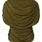Productfoto achterkant cape top Y.A.S Drala in olijfgroen | Jo&Co Club