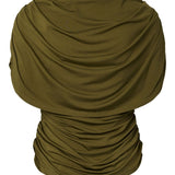 Productfoto achterkant cape top Y.A.S Drala in olijfgroen | Jo&Co Club