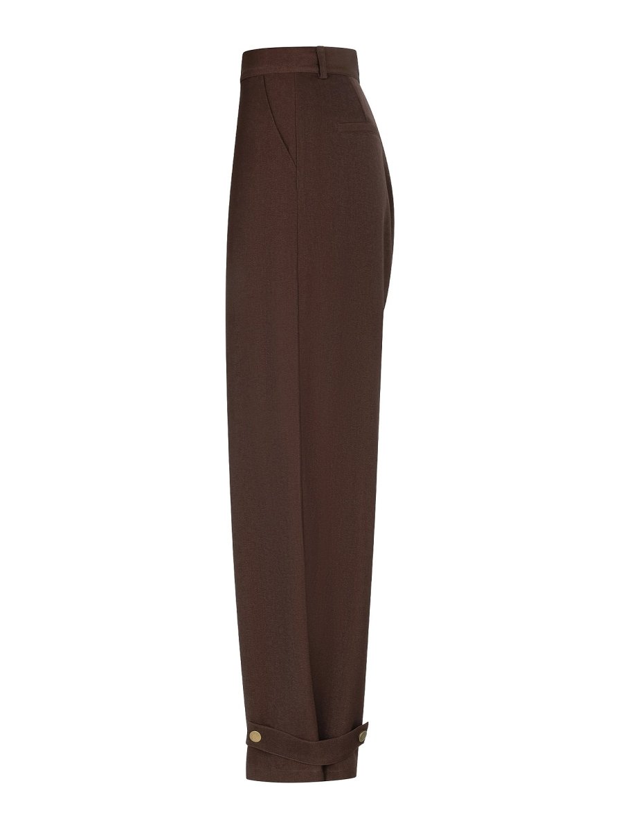 Donkerbruine ballonbroek met knooplipje Ydence Yoko – zijkant | Jo&Co Club