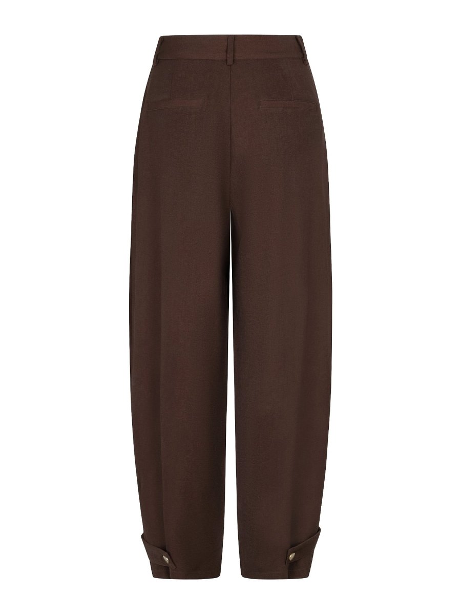 Donkerbruine ballonbroek met knooplipje Ydence Yoko – achterkant | Jo&Co Club