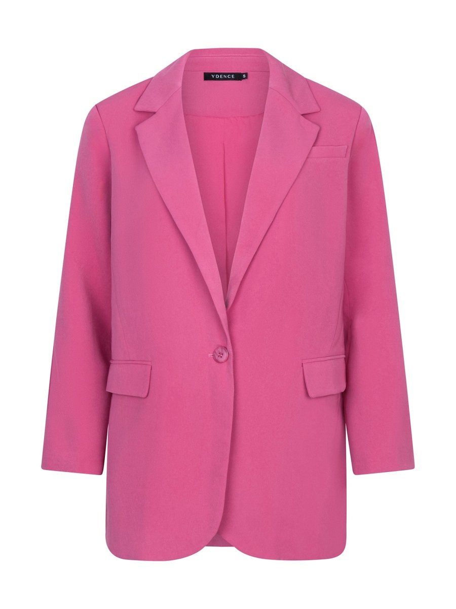 Ydence Blazer Maisie | Roze in Levendig fuchsia roze, blazer met Rechtvallend, met een licht oversized silhouet
