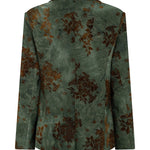 Groene blazer met fluwelen bloemen Ydence Zoya – achterkant | Jo&Co Club