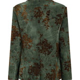 Groene blazer met fluwelen bloemen Ydence Zoya – achterkant | Jo&Co Club