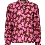 Ydence Blouse Alyssa Brown Flower – Blouses van Ydence, kleur XS, maat | Jo&Co