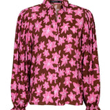 Ydence Blouse Alyssa Brown Flower – Blouses van Ydence, kleur XS, maat | Jo&Co