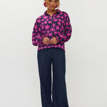 Ydence Blouse Alyssa Navy Flower – Blouses van Ydence, kleur XS, maat | Jo&Co