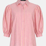 Vrijstaande productfoto voorkant Ydence Blouse Annabella Pink stripe | Jo&Co Club