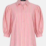Vrijstaande productfoto voorkant Ydence Blouse Annabella Pink stripe | Jo&Co Club