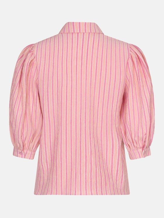 Vrijstaande productfoto achterkant Ydence Blouse Annabella Pink stripe | Jo&Co Club
