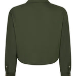 productfoto ydence blouse kess donkergroen dames achterkant.