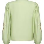 Ydence Blouse Rose | Groen in Zacht mintgroen, Regular fit met volumineuze mouwen