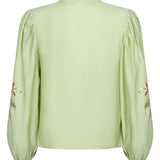 Ydence Blouse Rose | Groen in Zacht mintgroen, Regular fit met volumineuze mouwen