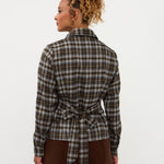 Blouse in bruinblauwe ruit | Ydence Tamila | Jo&Co Club