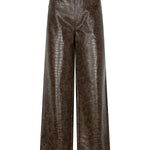Bruine broek met krokoprint Ydence Leslie – voorkant | Jo&Co Club
