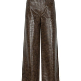 Bruine broek met krokoprint Ydence Leslie – voorkant | Jo&Co Club