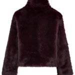 Paarse fake fur jas met kraag Ydence Chrissy – achterkant | Jo&Co Club