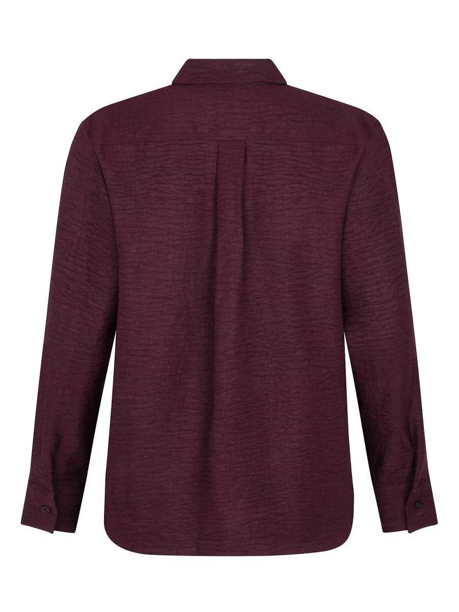 Pruimkleurige blouse met geborduurde bloemen Ydence Carrie – achterkant | Jo&Co Club
